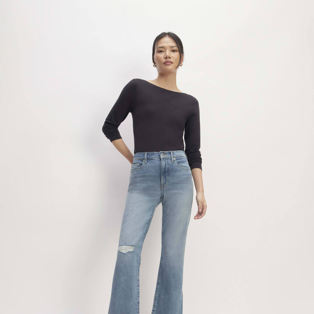 Everlane Women's Kick Bootcut Jean in Whiskered Blue, Size 30